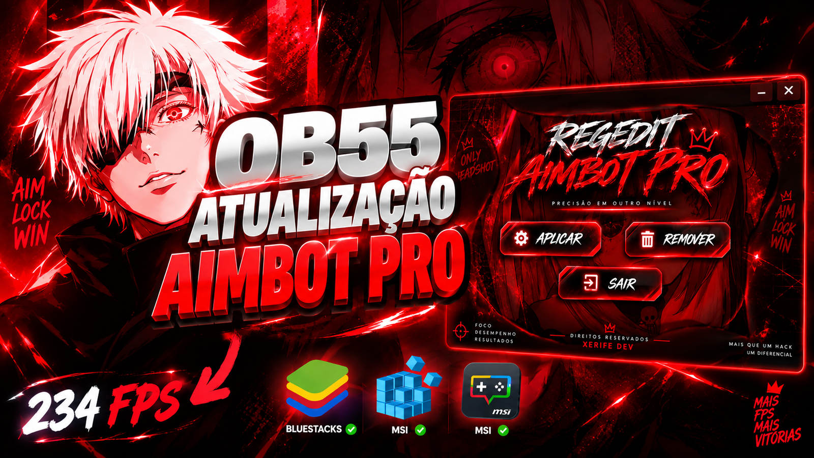 FREE FIRE PC PAINEL REGEDIT OB55