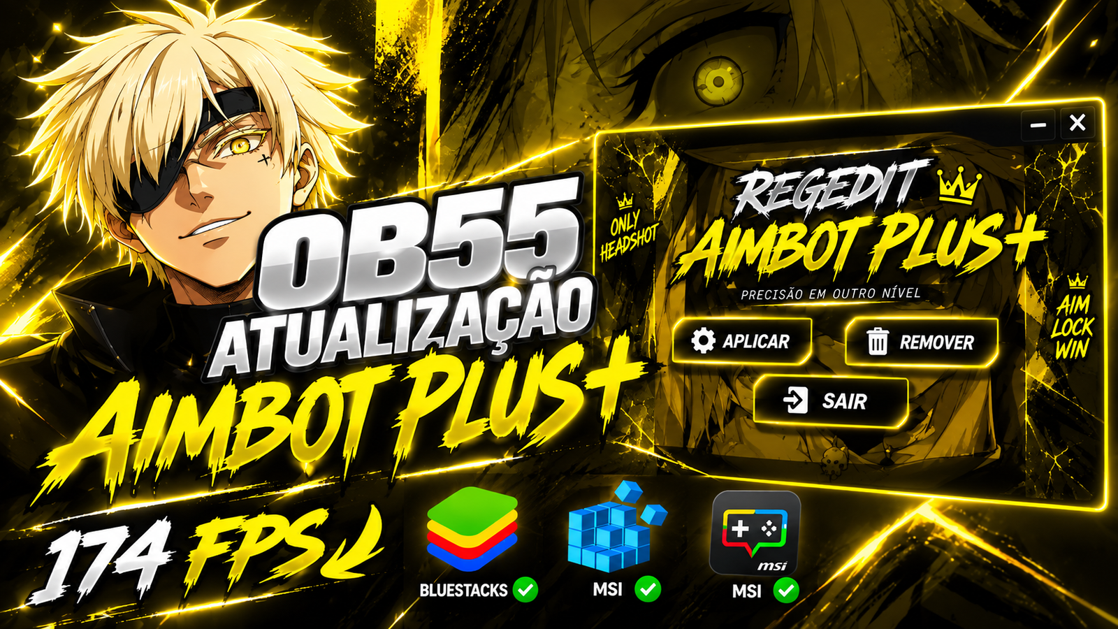 FREE FIRE PC PAINEL REGEDIT OB55